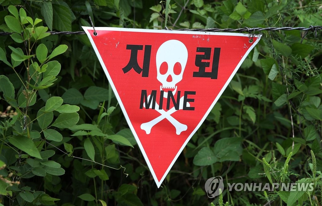 지뢰 경고 표지판 (사진: 연합뉴스)